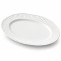 Plat de service ovale 35 cm en porcelaine blanche à relief décoratif