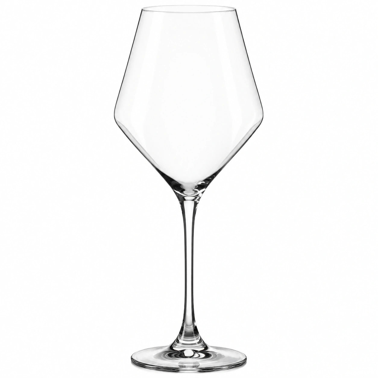 Verre à vin 550 ml en verre transparent à pied forme tulipe