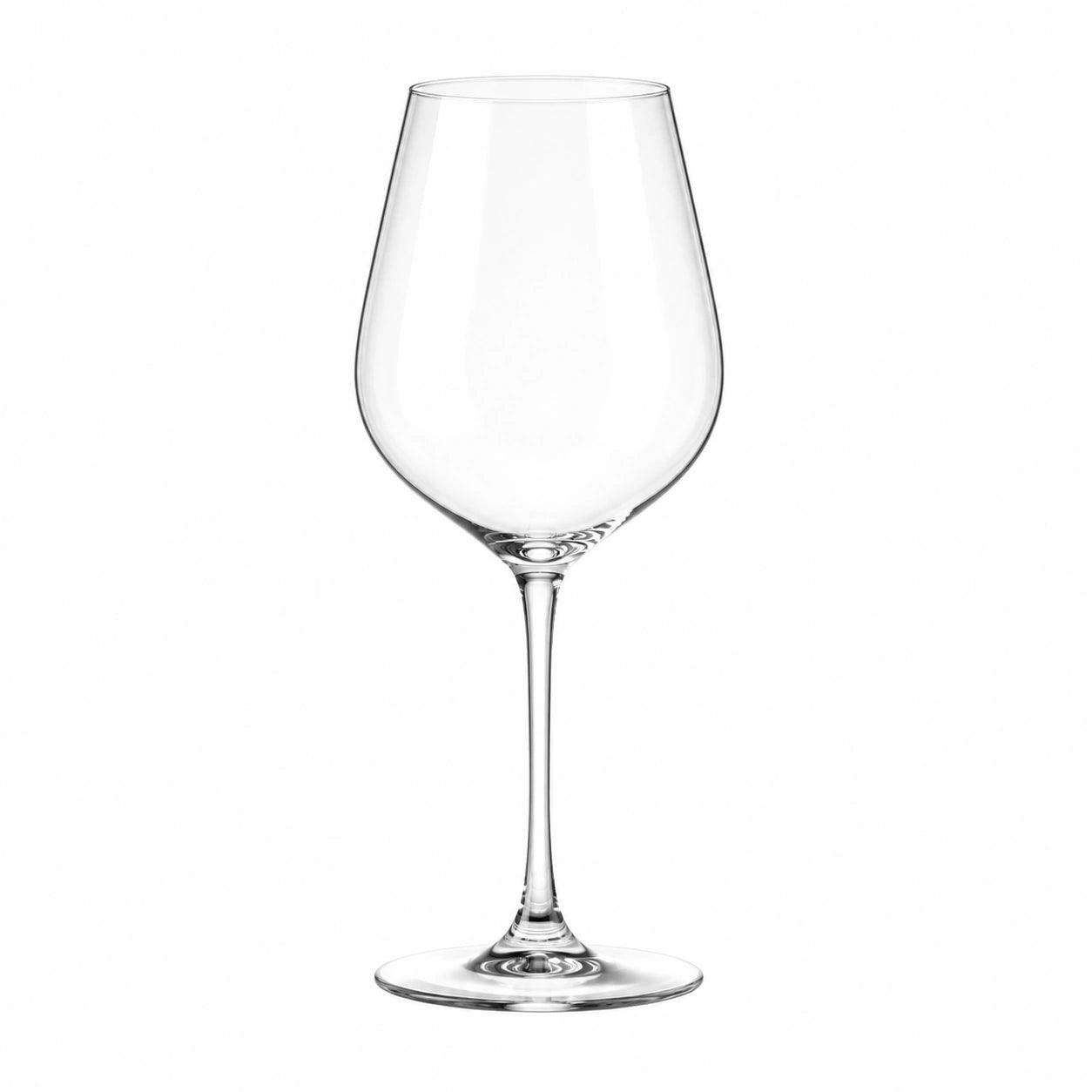 Verre à vin 650 ml en verre transparent à pied haut pour dégustation