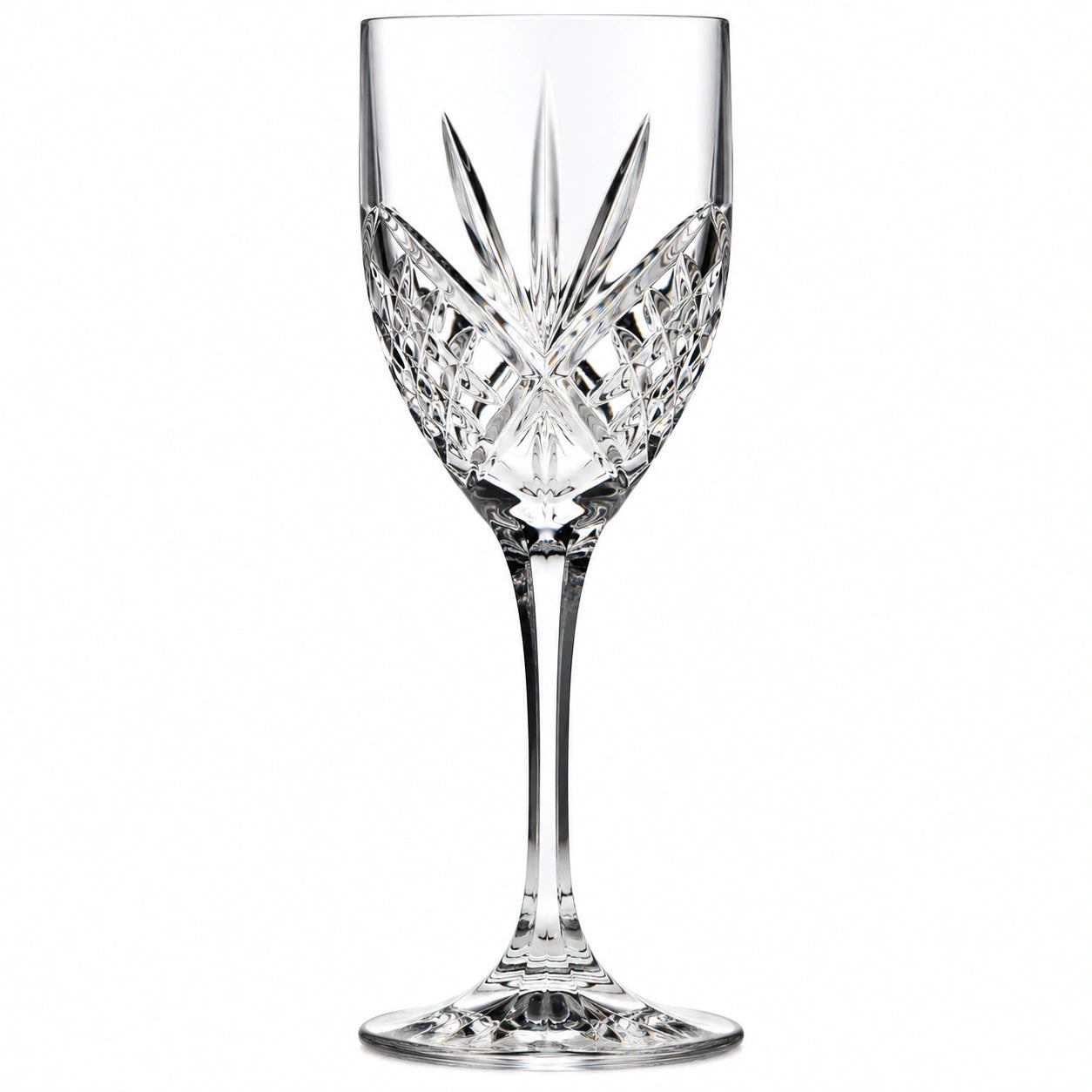 Flûte à champagne 180 ml H 24 cm en verre transparent taillé style classique