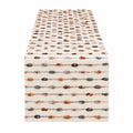 Chemin de table 180 x 35 cm en textile tissé beige à motifs multicolores style bohème