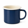 Tasse émaillée 350 ml bleu marine et crème pour boissons chaudes style vintage