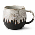 Mug en céramique 450 ml blanc noir moucheté style artisanal