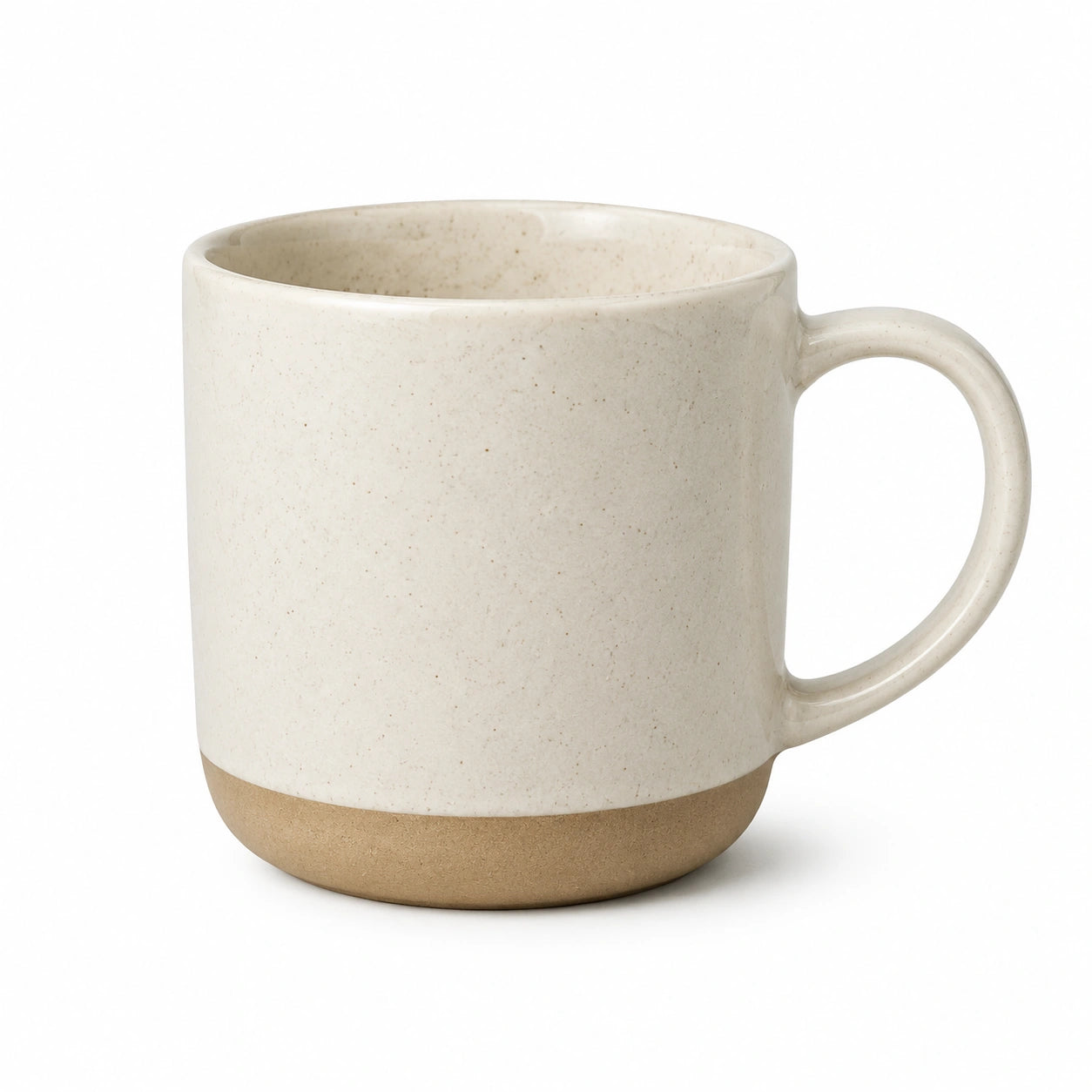 Mug 350 ml en grès beige pour boissons chaudes style épuré