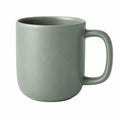 Mug 400 ml en grès vert sauge avec anse - tasse ronde pour boissons chaudes
