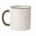 Mug 400 ml en céramique blanc et marron pour boissons chaudes style moucheté